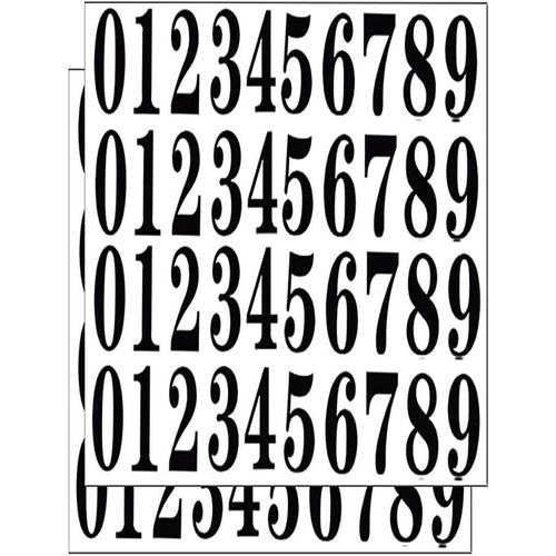 Autocollants numérotés en vinyle noir de 5,1 cm ¿ Autocollants numérotés pour boîtes aux,enseignes, fenêtres, portes, lettres,numéros d'adresse, etc. (2 ensembles de 80)
