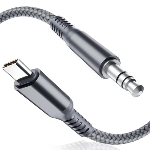 Câble Jack USB C 1.2M,Type C Adaptateur Aux 3,5 mm,Rallonge Auxiliaire Stéréo pour Audio Voiture,Casque,Galaxy Z Fold Flip 4 5,S24 S23 A54 A72 A71,iPhone 15 Max,iPad 10 Pro Air 4 5 Mini 6