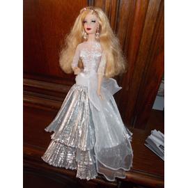 Barbie-Barbie Joyeux Noël 2023-Poupée Robe Dorée Et Cheveux Blonds