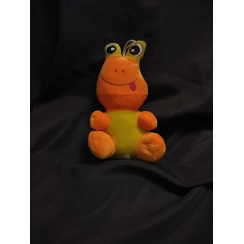 Peluche Grenouille Orange Jaune Langue Sandy