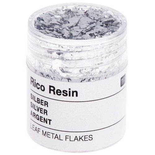 Flocons De Feuille De Métal Pour Résine De Rico Design - Pot De 3gr - Ajoutez Une Touche Métallique Brillante À Vos Créations Argent