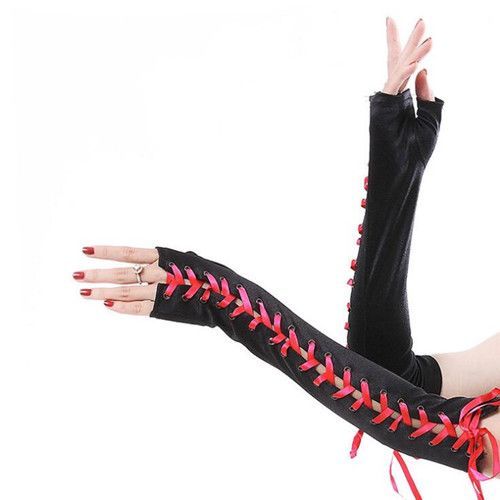 Paire Mitaine Goth Gothique Émo Lacet Déguisement Cosplay Soirée Médiéval