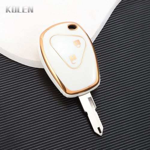 Boîtier Blanc Uniquement - Coque De Protection Pour Clé, 2 Boutons, Étui En Tpu Pour Renault Megane Duster Modus Espace Laguna Logan Pour Dacia Sandero Fluence Clio Kango