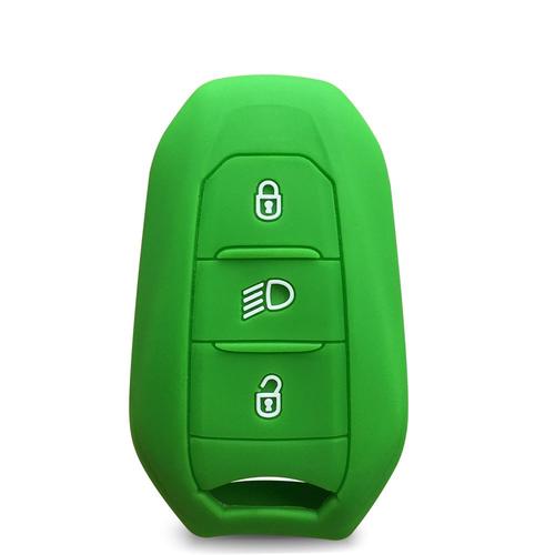 vert - Coque de protection pour porte clés de voiture 5008 DS5 DS6 pour Peugeot 208 DS3 pour citroën C4 C5 X7 housse de télécommande intelligente en caoutchouc de Silicone