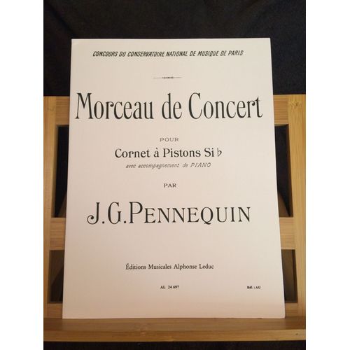 J.G. Pennequin Morceau De Concert Pour Cornet Sib Et Piano Partition Leduc