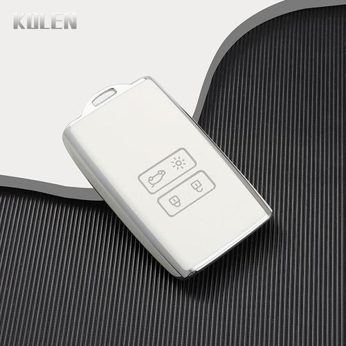 Boîtier Blanc Uniquement - Coque En Tpu Pour Clé Télécommande, Pour Renault Koleos, Kadjar, Captur, Megane, Talisman, Espace Clio, Zoe, Scenic 4, Arkana, Dacia, Sandero, Nouvelle Collection