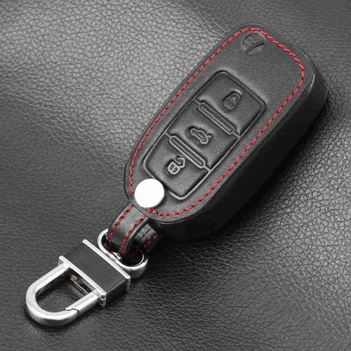 Ligne rouge - Étui à clés de voiture en cuir, pour Volkswagen VW Passat CC POLO Golf jetta tiguan Gol CrossFox Plus Eos Scirocco coccinelle Skoda Octavia