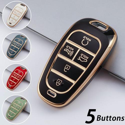 5 Boutons - Rouge - Étui De Clé De Voiture En Tpu Pour Hyundai, 5, 7, 8 Boutons, Sonata Selioniq 5 Nexo Tucson, Sonata 2020 Grandeur 2020, Sonata Limited