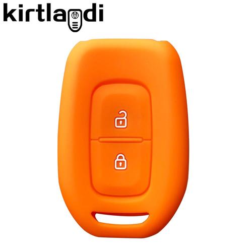 orange - Étui En Silicone Pour Clé De Voiture, Pour Renault Dacia Dokker Duster Logan Laguna Scenic Master Megane, 2 Boutons De Télécommande