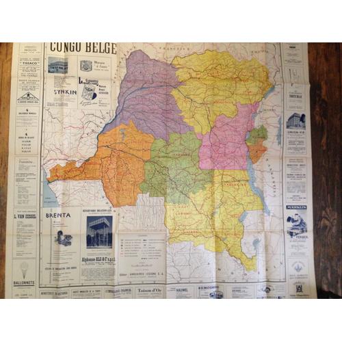 La Carte Du Congo Belge Et Ruanda-Urundi Et Voies De Communication (Nouvelle Édition)