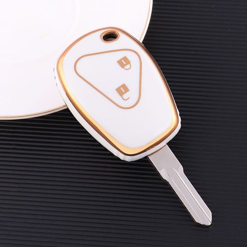 Or Blanc - Étui Pour Télécommande À 2 Boutons, En Tpu, Pour Renault Megane, Modus, Espace, Laguna, Duster, Logan, Dacia, Sandero, Fluence, Clio, Kango, Nouvelle Collection