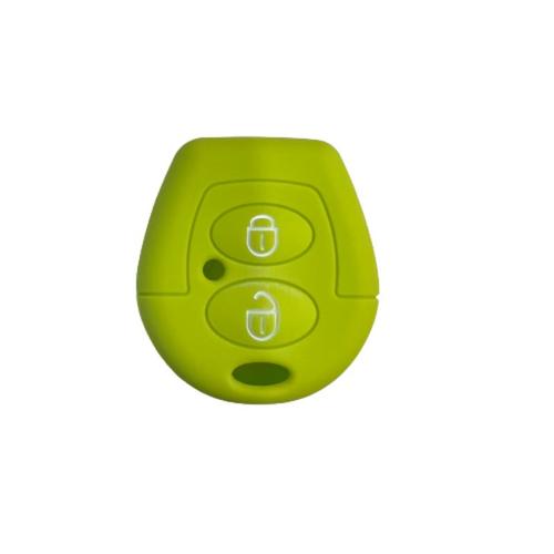 Pomme Verte - Housse De Protection De Clé En Silicone Pour Voiture, 2 Boutons Pour Volkswagen