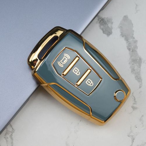 A Style Étui Gris - Nouvelle Coque De Clé De Voiture À 3 Boutons, En Tpu, Pour Ssangyong Kyron 2 Sanka Actyon Korando Tivoli