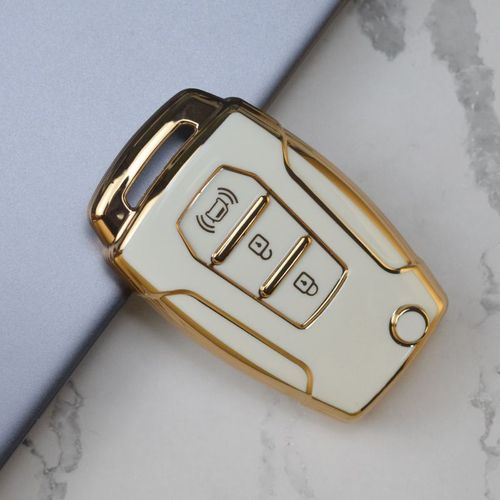 Un Boîtier Style Blanc - Nouvelle Coque De Clé De Voiture À 3 Boutons, En Tpu, Pour Ssangyong Kyron 2 Sanka Actyon Korando Tivoli