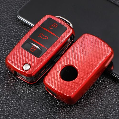 Rouge - Housse De Protection En Tpu Pour Clé De Voiture, Motif Jade, Pour Volkswagen Vw Polo Golf 5 6 4 Mk4 Passat B6 B7 Coccinelle Skoda Octavia Jetta