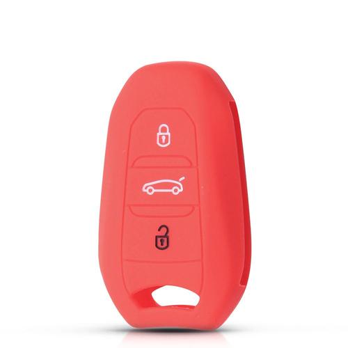 Rouge - Keyyou Pour Peugeot C6 508 C5 C3 508 2008 3008 C4 Aircross Picasso Grand Télécommande En Silicone Housse De Clé De Voiture 3 Boutons