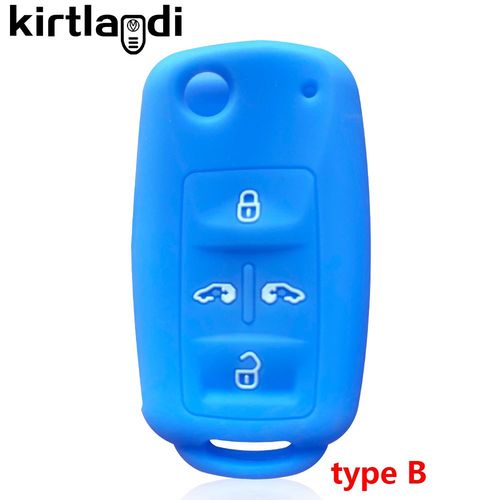 B Bleu Clair - Housse De Clé De Voiture En Silicone, Porte Clés Pour Vw Volkswagen Sharan Multivan Pour Seat Alhambra, Coque De Clé À Distance À 4 Boutons