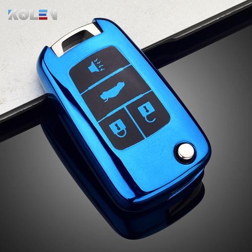 B-Bleu - Housse De Clé Télécommande En Tpu Souple, Pour Chevrolet Cruze Aveo Trax Sail Malibu Captiva Opel Vauxhall Astra J Corsa Insignia Mokka