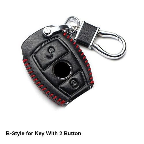 B Noir Rouge - Housse De Clé De Voiture En Cuir Véritable, Étui Pour Clé De Voiture Pour Mercedes Benz Cls Cla Gl R Slk Amg Classe A B C S, Accessoires De Support De Télécommande