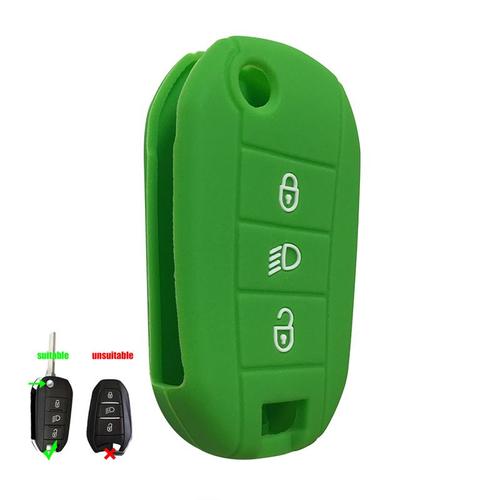 Vert - Housse De Porte-Clés Pliable En Silicone, Étui Pour Peugeot 208 2008 301 308 3008 Rcz 508 408 2008 307 Et Citroën C3 C4 Berlingo 2021