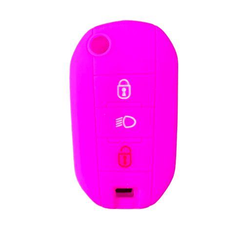 Rose Rouge - Housse De Clé De Voiture En Silicone, Étui De Protection Pour Peugeot 208 308 408 508 2008 3008 4008 Pour Citroën C4 Cactus Picasso C4l C5 C5