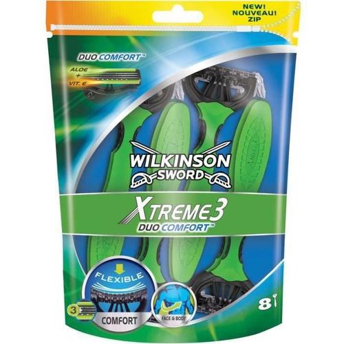 Wilkinson Pack De 8 Rasoirs Jetables Masculins Xtreme 3 Duo Comfort 