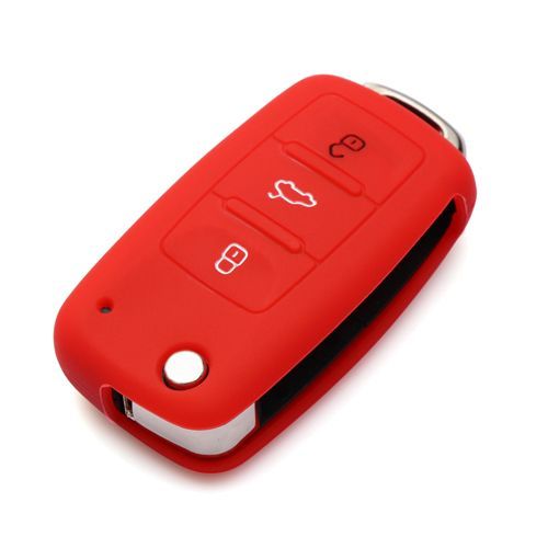 Rouge - Housse De Clé De Voiture En Silicone, Étui Pour Volkswagen Vw Polo Passat B5 Golf F4 5 6 Jetta Tiguan Golf Crossfox Plus Eos Scirocco Coccinelle