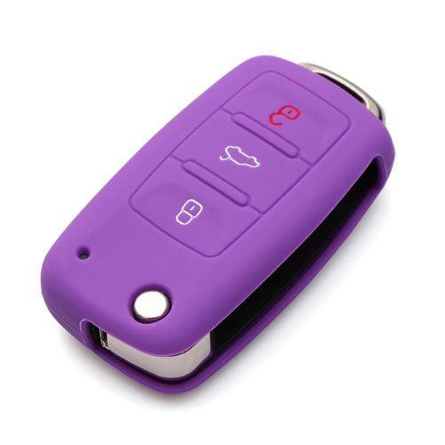 Violet - Housse De Clé De Voiture En Silicone, Étui Pour Volkswagen Vw Polo Passat B5 Golf F4 5 6 Jetta Tiguan Golf Crossfox Plus Eos Scirocco Coccinelle