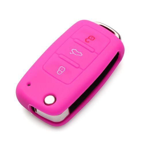 Rose - Housse De Clé De Voiture En Silicone, Étui Pour Volkswagen Vw Polo Passat B5 Golf F4 5 6 Jetta Tiguan Golf Crossfox Plus Eos Scirocco Coccinelle