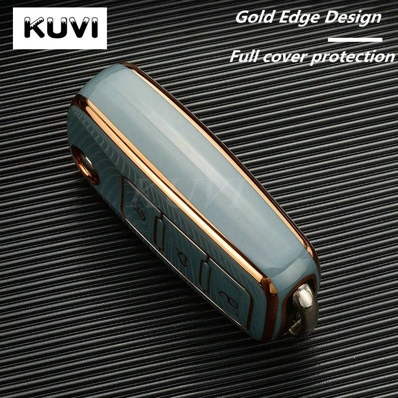 Rouge - Housse De Cl De Voiture En Placage De Luxe, Pour Vw... - 4