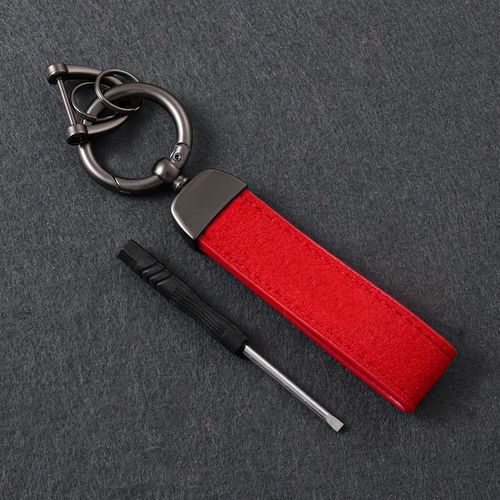 Rouge - Pour Mercedes-Benz - Porte Clés En Métal Cuir Daim, Emblème De Puissance, Accessoires Pour Bmw M X1 X3 X4 X5 X6 X7 E46 E90 F20 E60 E39