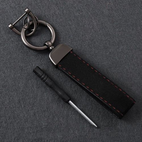 Noir Avec Ligne Rouge - Pour Mercedes-Benz - Porte Clés En Métal Cuir Daim, Emblème De Puissance, Accessoires Pour Bmw M X1 X3 X4 X5 X6 X7 E46 E90 F20 E60 E39