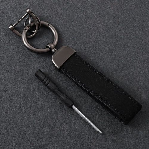 Noir - Pour Mercedes-Benz - Porte Clés En Métal Cuir Daim, Emblème De Puissance, Accessoires Pour Bmw M X1 X3 X4 X5 X6 X7 E46 E90 F20 E60 E39