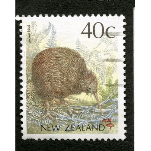 Timbre Oblitéré New Zealand, Brown Kiwi, 40 C