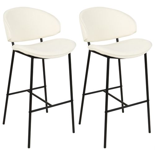 Tissu Tabouret De Bar Set De 2 Crème Kiana