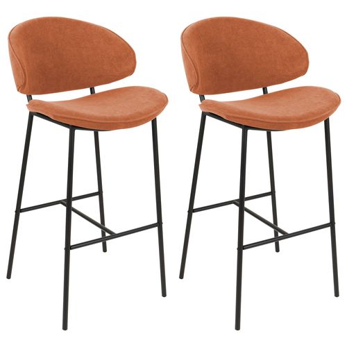 Lot De 2 Chaises De Bar Orange Kiana