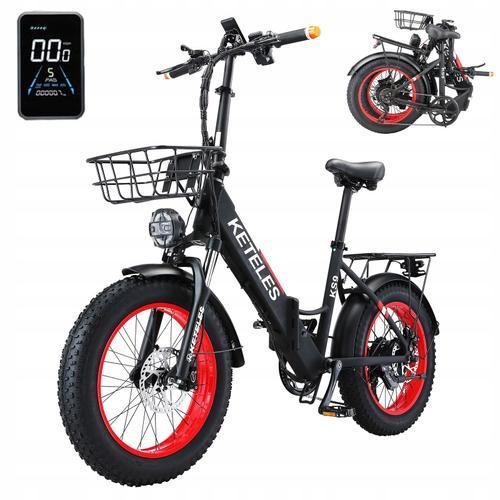 Keteles Ks9 Vélo Électrique Pliant 1000w 48v 18ah 40km/H 20" Rouge