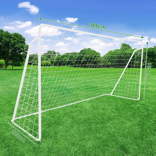 But De Football En Acier 365 Cm X 180 Cm, But De Foot Avec Filet De Football Et Accessoires, Assemblage Rapide, Cage De Foot Extérieur Pour Entraînements, Matchs Ou Jardin