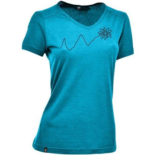 Women's Eifelsteig T-Shirt Technique Taille 40, Turquoise/Bleu