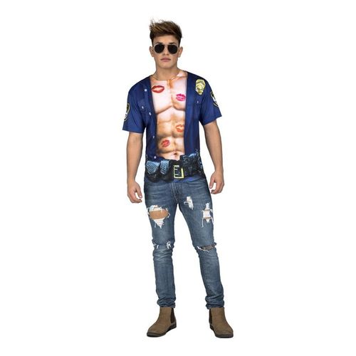 Déguisement Ou T-Shirt De Police Musclé Pour Homme