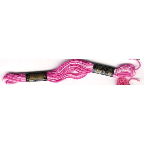 8 M Mouliné Spécial Dmc 25, Coloris Rose Dégradé N° 48