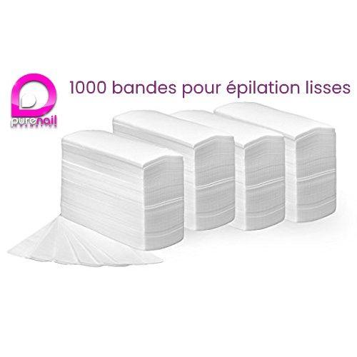 Purewax Pack De 1000 Bandes Pour Epilation Lisses Non Tissées De Qualité Supérieure 