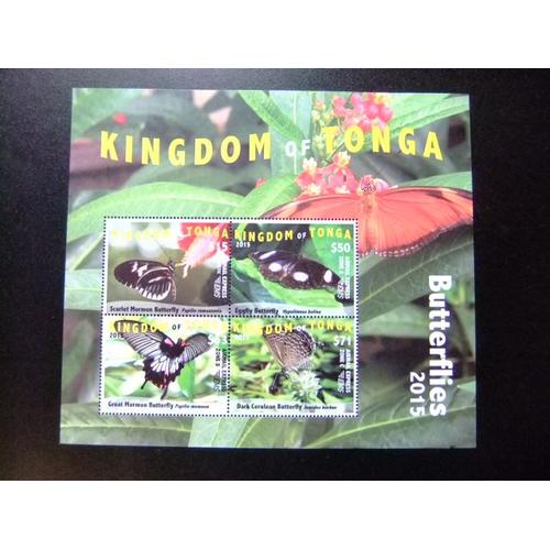 Kingdom Of Tonga Fauna 2015 Butterflies Papillons Mariposas Mnh Airmail Express