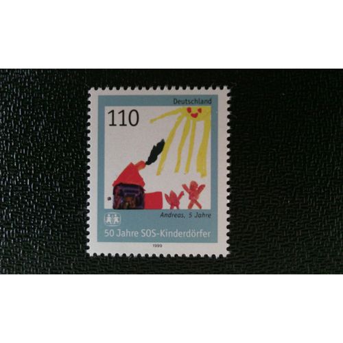 Timbre Allemagne (Rfa) Yt 1894 50e Anniv. De S.O.S. Villages D'enfants 1999
