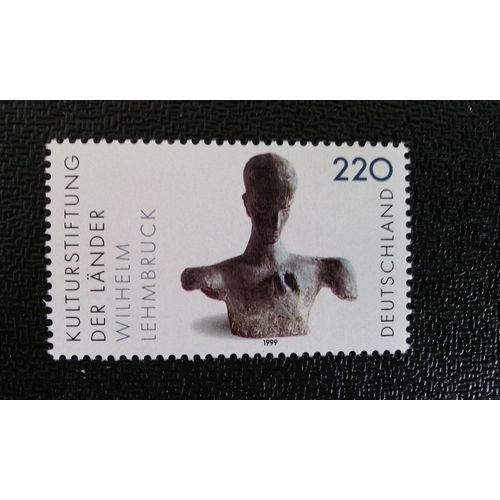 Timbre Allemagne (Rfa) Yt 1896 Buste D'Un Penseur, De Wilhelm Lehmbruck (1881-1919) 1999