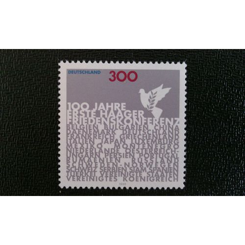 Timbre Allemagne (Rfa) Yt 1898 Centenaire De La Première Conférence De Paix, La Haye 1999