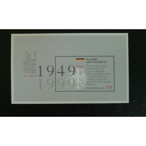 Timbre Allemagne (Rfa) Yt Bf 47 50 Ans Constitution Allemande 1999