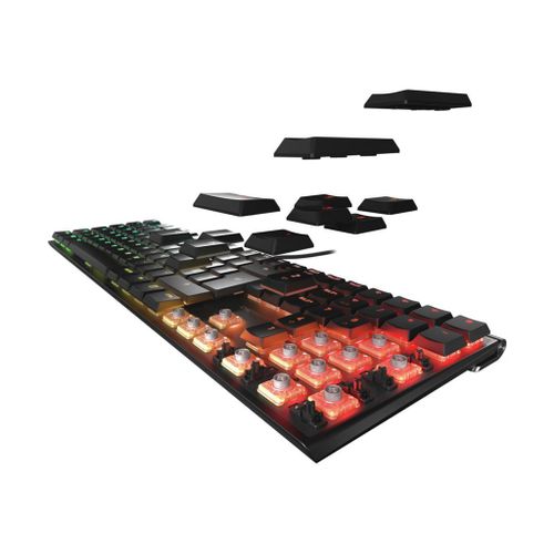 CHERRY MX 10.0N RGB - Clavier - backlit - USB - R.-U. - commutateur : CHERRY MX Low Profile RGB Speed - noir