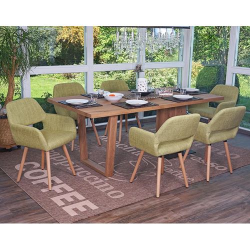 6x Chaise De Salle À Manger Altena Ii, Fauteuil, Design Rétro Des Années 50   Tissu, Vert Clair