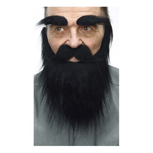 Moustache Avec Barbe Et Sourcils Noirs (Taille Unique)